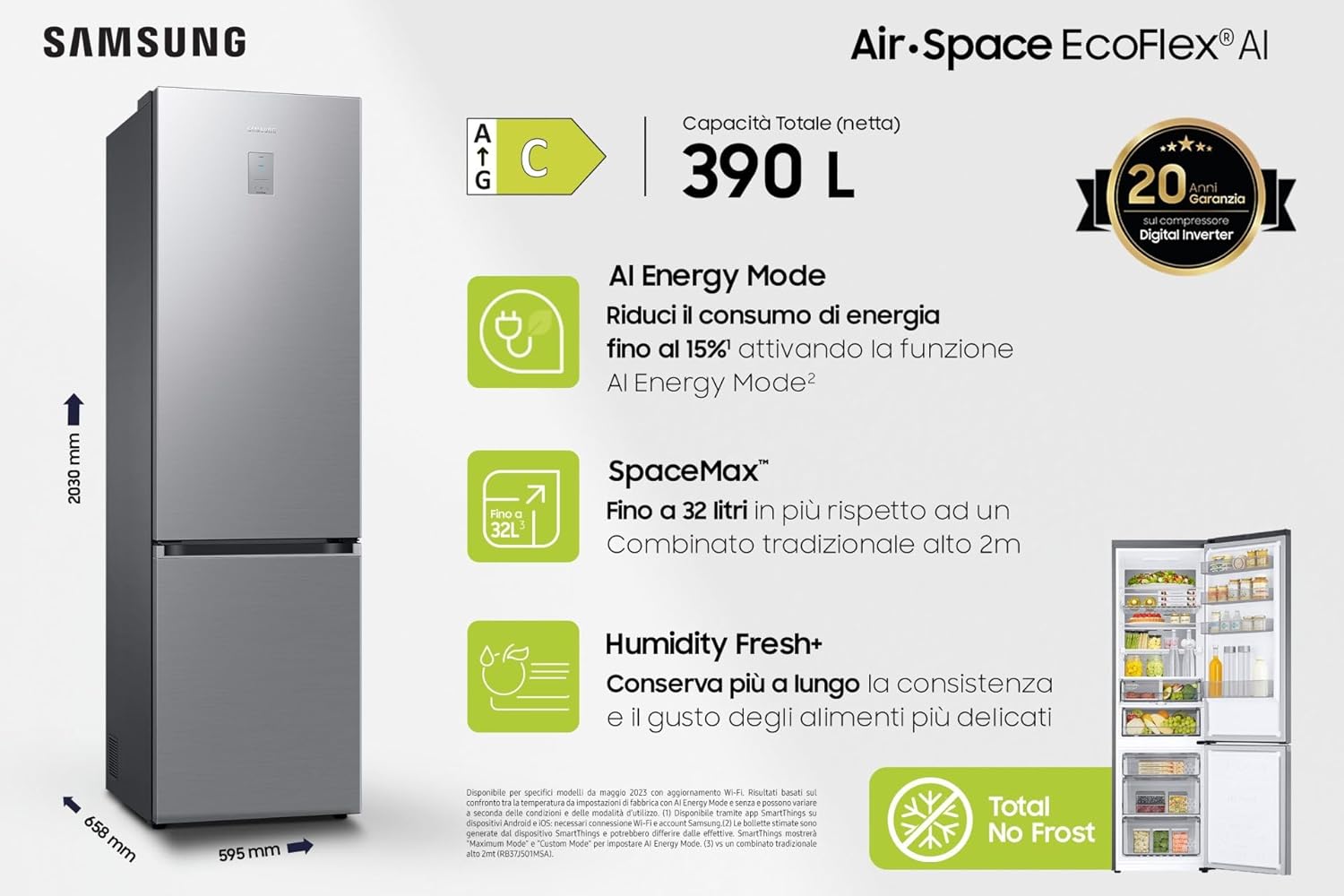 [DE] Samsung RB38C776CS9/EF Réfrigérateur Combi C Acier inoxydable
