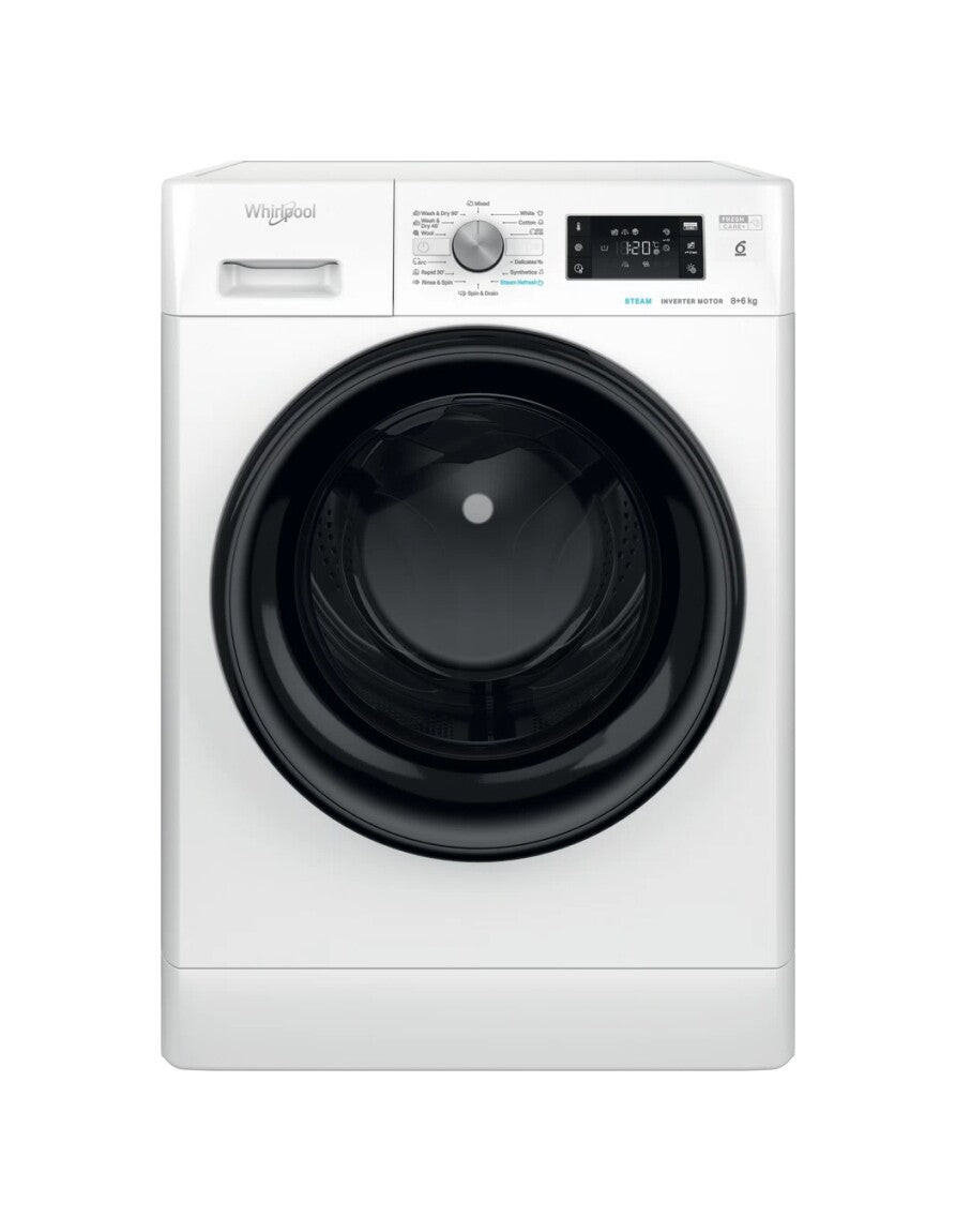 [DE] Whirlpool FFWDB864349BVEE Lave-linge séchant 60 cm - lavage 8kg - séchage 6kg - blanc