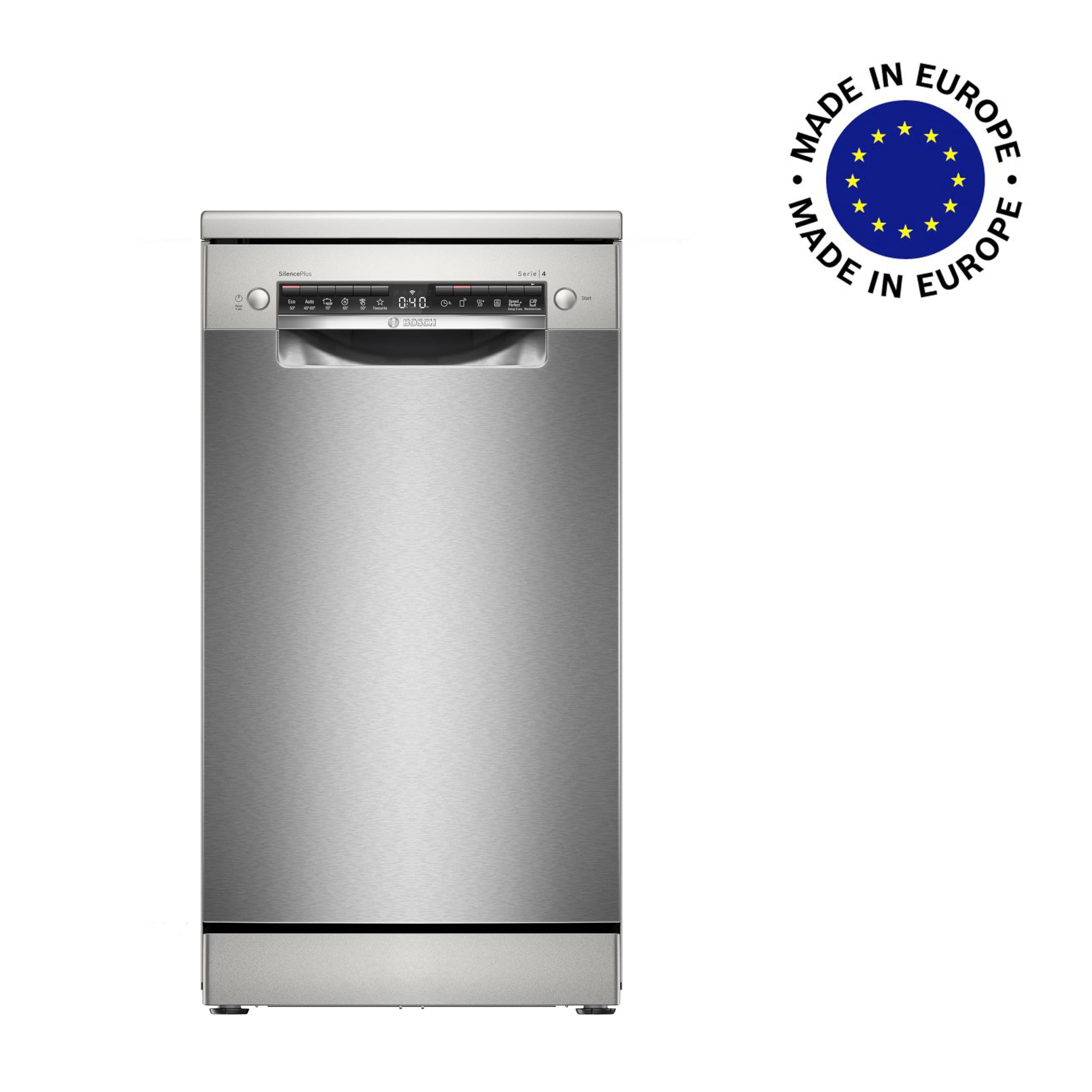 [DE] Bosch Hausgeräte SPS4HMI49E, série 4, Lave-vaisselle encastrable, Argent
