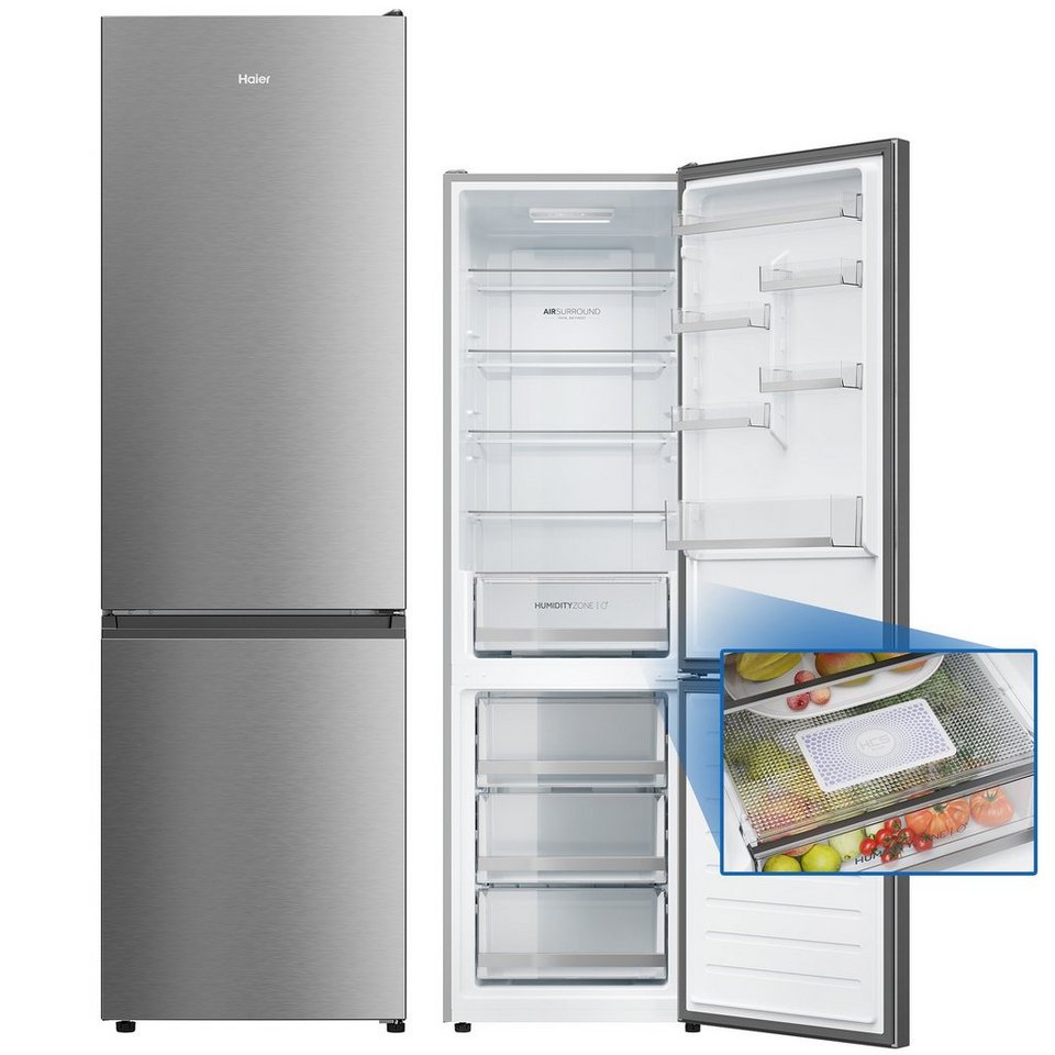[DE] Haier - réfrigérateur combiné - 377 L - Inox - HDW1620DNPK